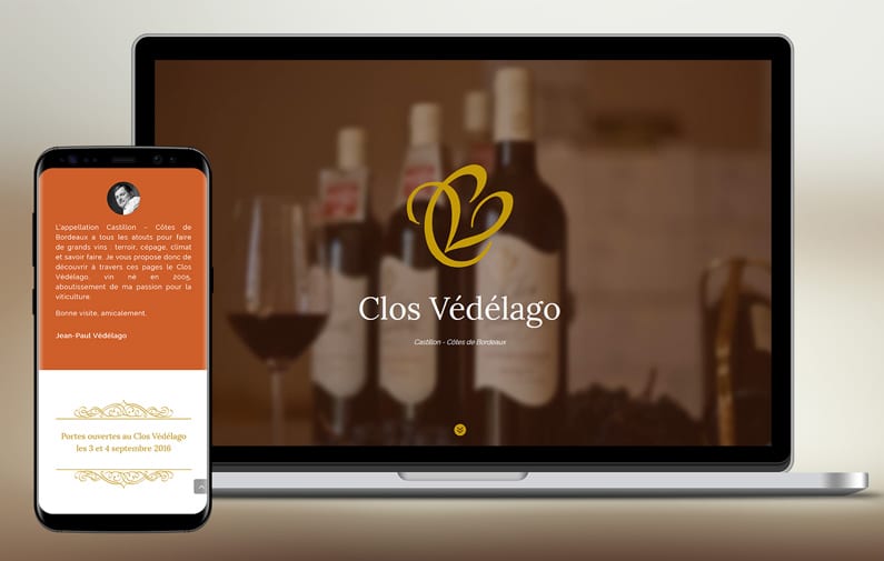 Site internet Clos Vedelago